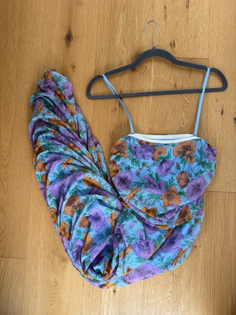 Veronica Beard Lavender Blue Floral Slip Dress